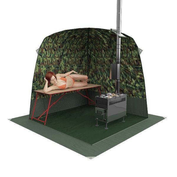 Мобильная баня палатка Терма-10 +3 окна