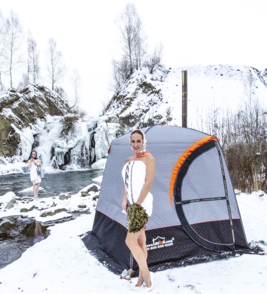 Мобильная баня палатка Терма-10 Арктик +панорамное окно